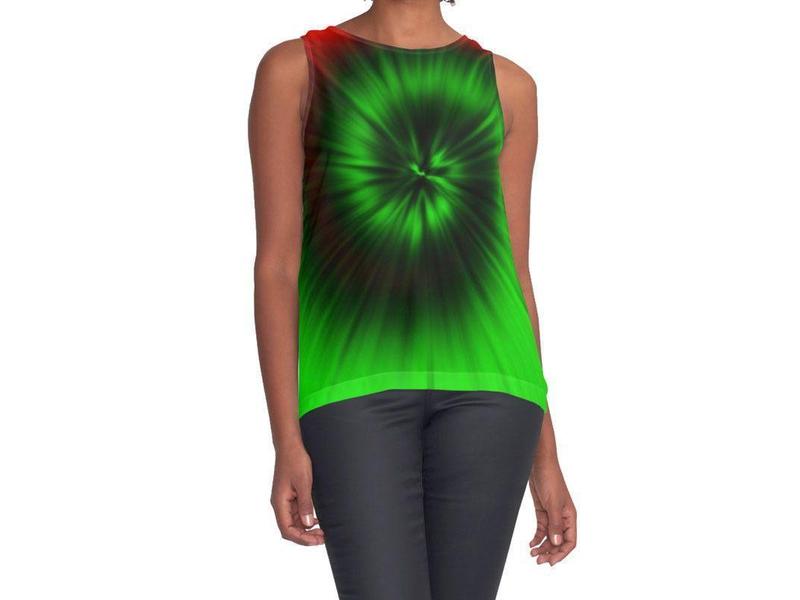 Contrast Tanks-TIE DYE Contrast Tanks-Greens &amp; Reds-from COLORADDICTED.COM-