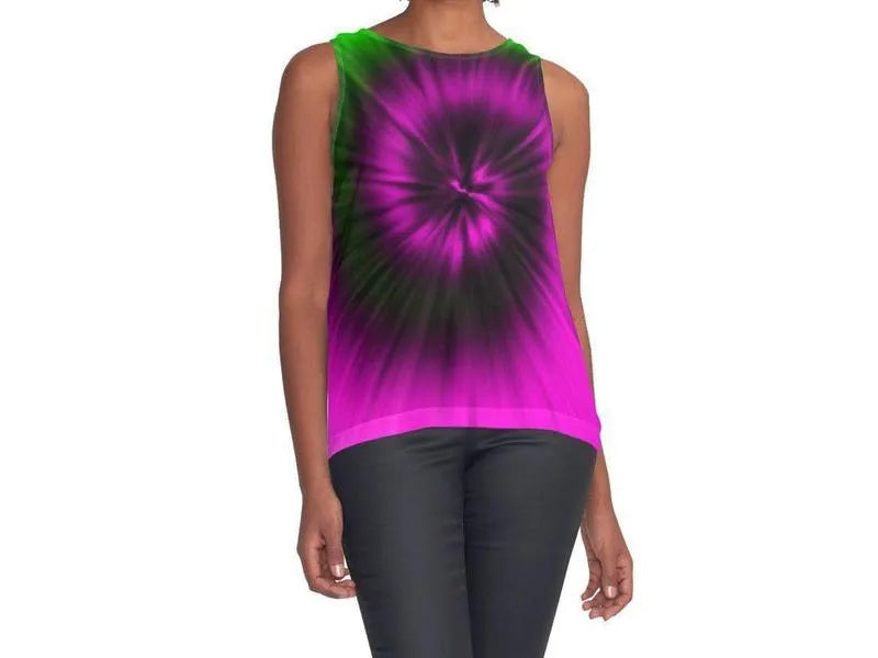 Contrast Tanks-TIE DYE Contrast Tanks-Magentas & Greens-from COLORADDICTED.COM-