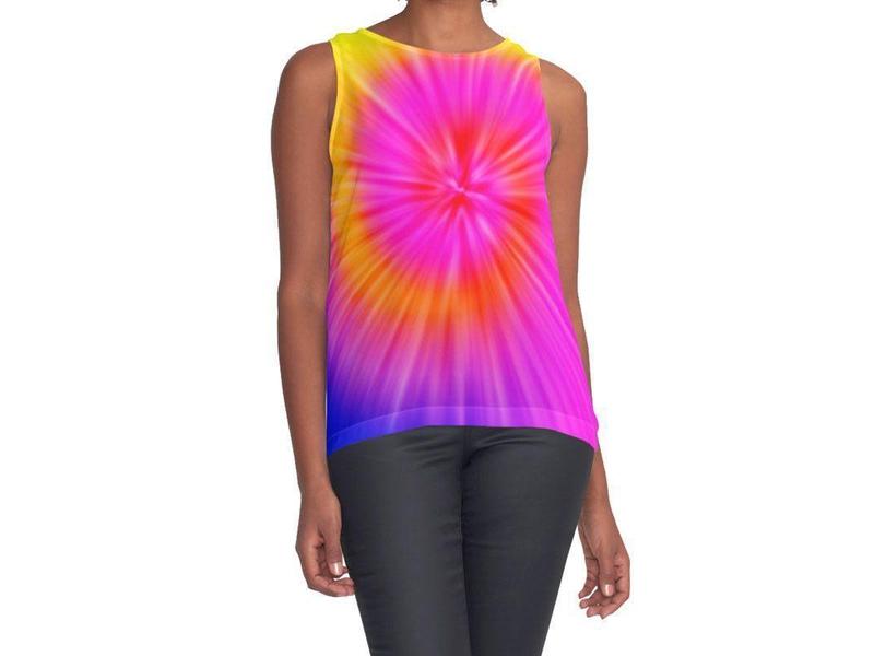 Contrast Tanks-TIE DYE Contrast Tanks-Rainbow Colors-from COLORADDICTED.COM-
