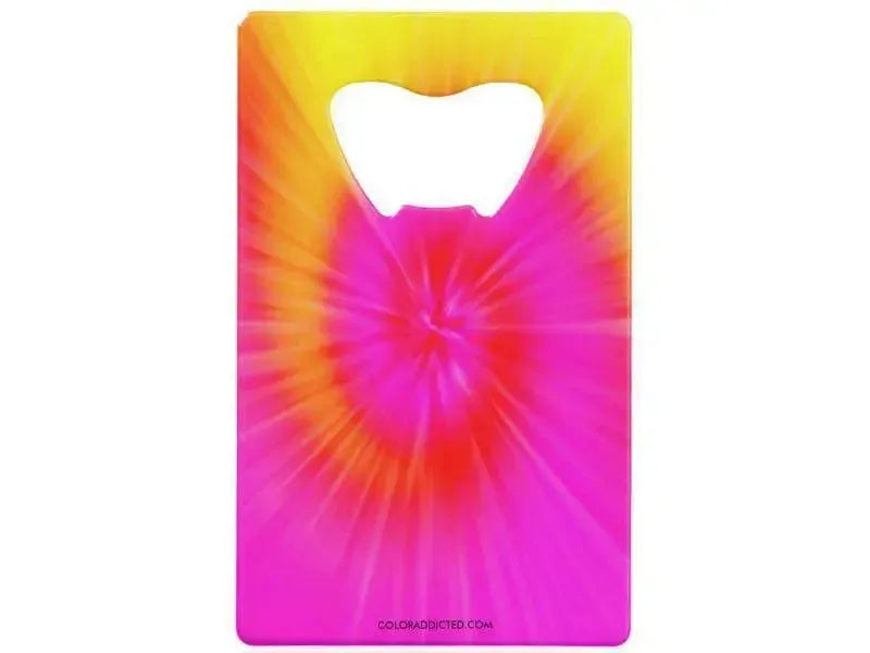 Credit Card Bottle Openers-TIE DYE Credit Card Bottle Openers-Fuchsias, Magentas, Reds, Oranges & Yellows-from COLORADDICTED.COM-