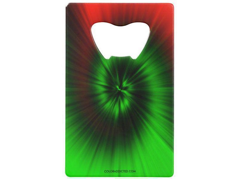 Credit Card Bottle Openers-TIE DYE Credit Card Bottle Openers-Greens &amp; Reds-from COLORADDICTED.COM-