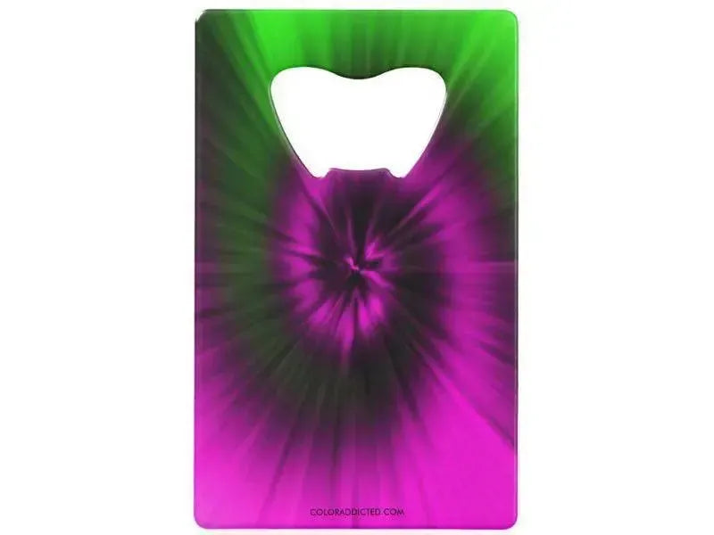 Credit Card Bottle Openers-TIE DYE Credit Card Bottle Openers-Magentas & Greens-from COLORADDICTED.COM-