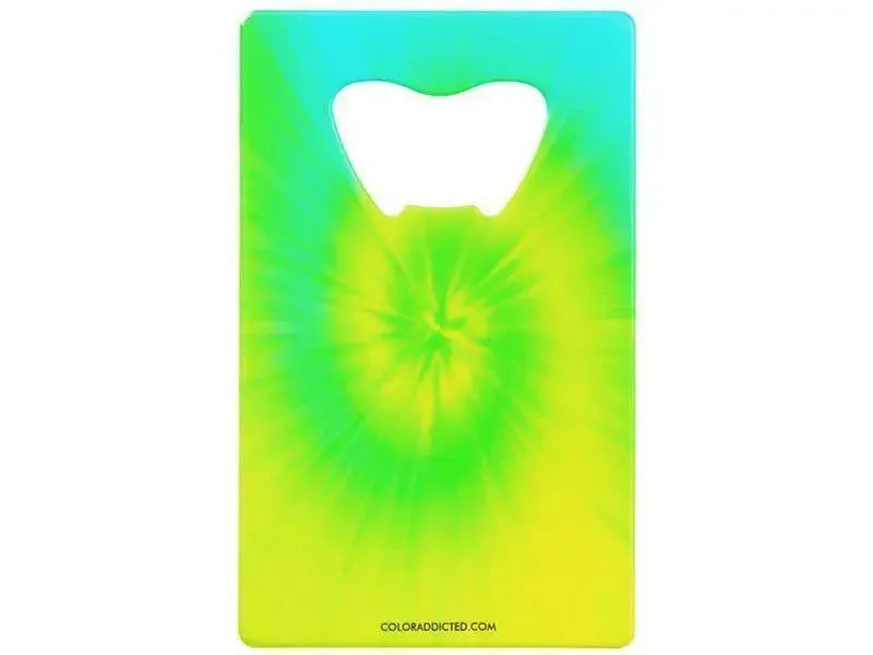 Credit Card Bottle Openers-TIE DYE Credit Card Bottle Openers-Yellows, Greens & Turquoise-from COLORADDICTED.COM-