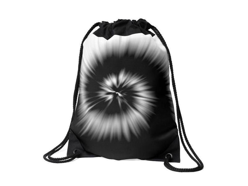 Drawstring Bags-TIE DYE Drawstring Bags-Black & White-from COLORADDICTED.COM-