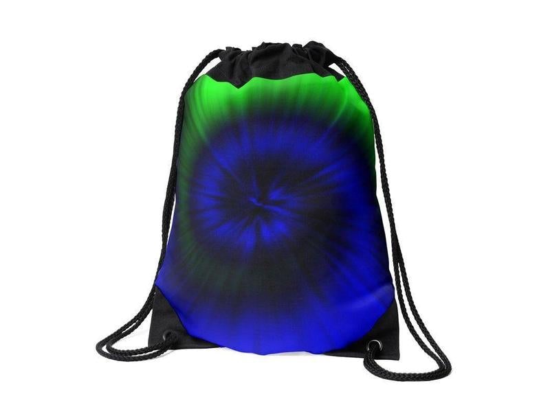Drawstring Bags-TIE DYE Drawstring Bags-Blues &amp; Greens-from COLORADDICTED.COM-