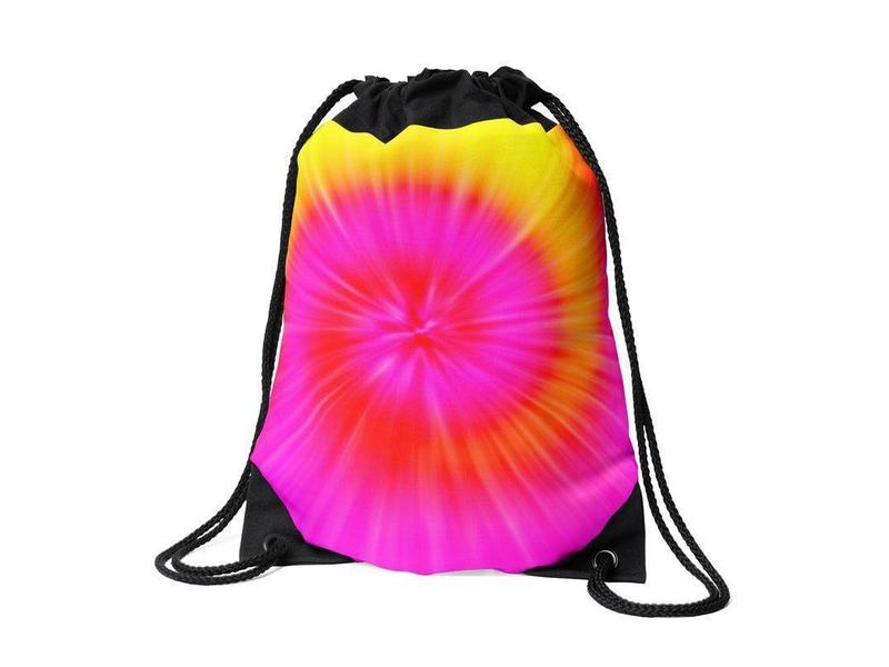 Drawstring Bags-TIE DYE Drawstring Bags-Fuchsias &amp; Magentas &amp; Reds &amp; Oranges &amp; Yellows-from COLORADDICTED.COM-