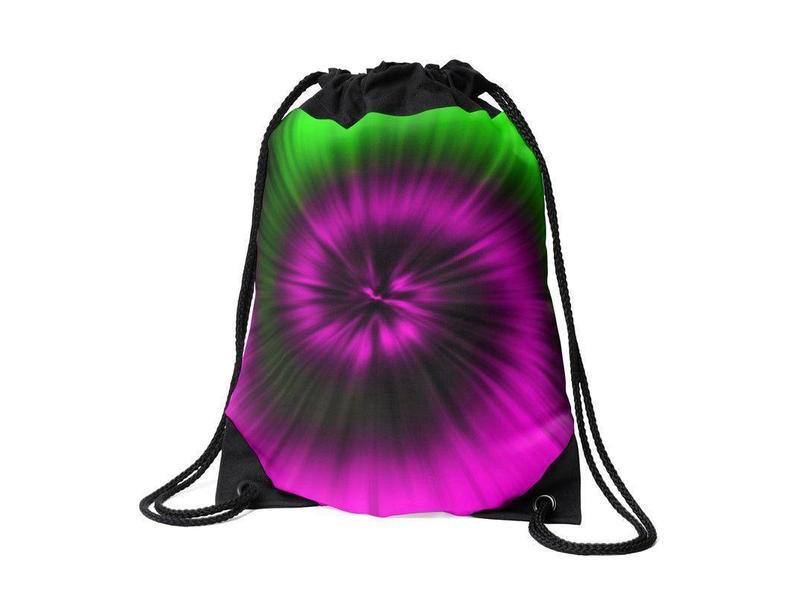 Drawstring Bags-TIE DYE Drawstring Bags-Magentas &amp; Greens-from COLORADDICTED.COM-