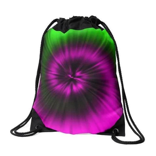 Drawstring Bags-TIE DYE Drawstring Bags-Magentas & Greens-from COLORADDICTED.COM-