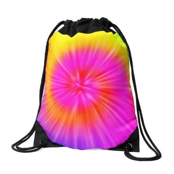 Drawstring Bags-TIE DYE Drawstring Bags-Rainbow Colors-from COLORADDICTED.COM-