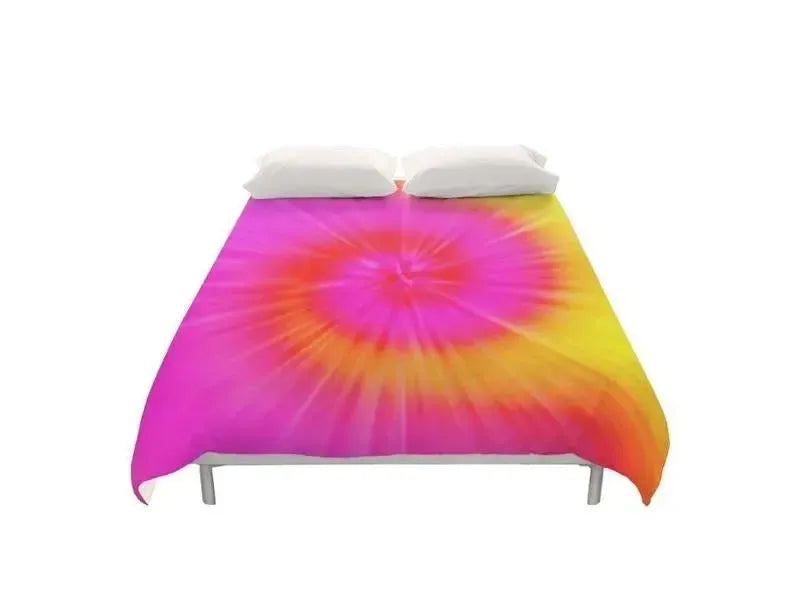 Duvet Covers-TIE DYE Duvet Covers-Fuchsias & Magentas & Reds & Oranges & Yellows-from COLORADDICTED.COM-