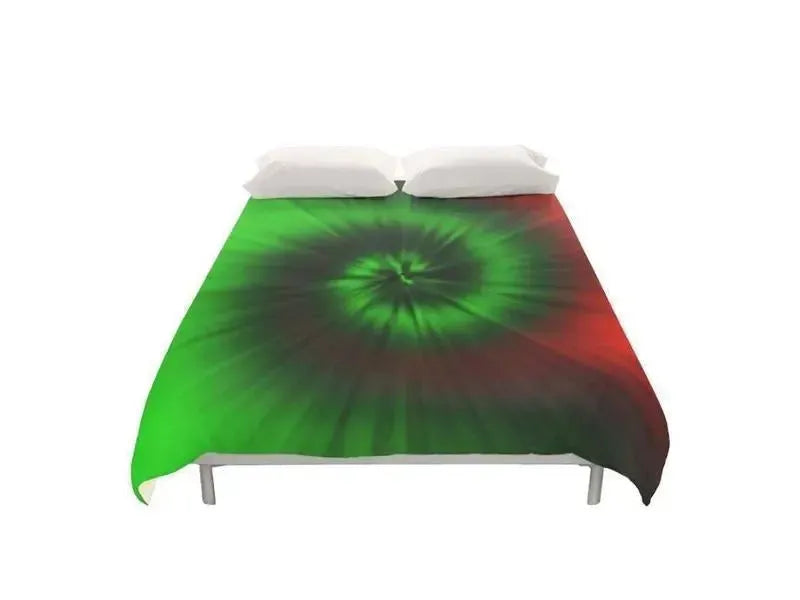 Duvet Covers-TIE DYE Duvet Covers-Greens & Reds-from COLORADDICTED.COM-