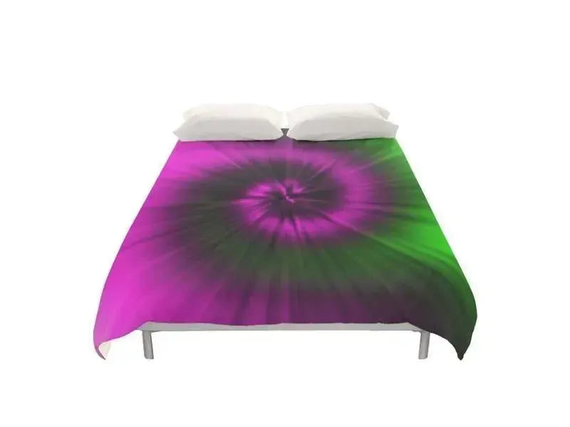 Duvet Covers-TIE DYE Duvet Covers-Magentas & Greens-from COLORADDICTED.COM-