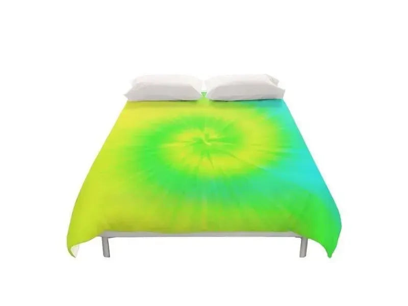 Duvet Covers-TIE DYE Duvet Covers-Yellows & Greens & Turquoise-from COLORADDICTED.COM-