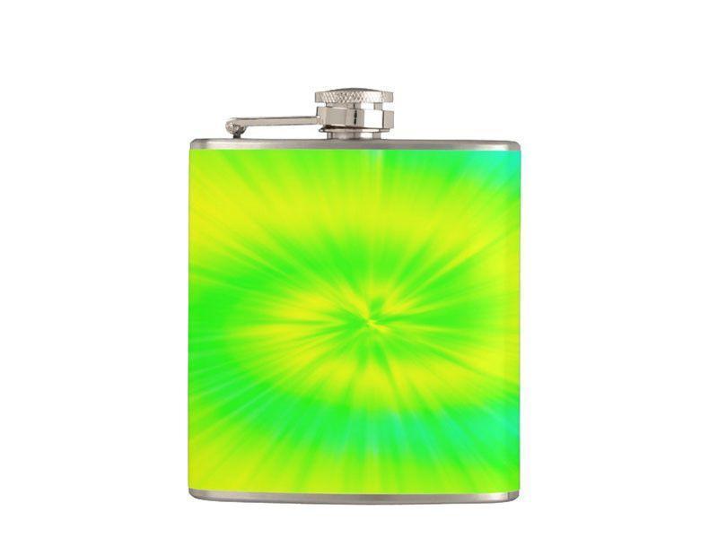 Hip Flasks-TIE DYE Hip Flasks-Yellows &amp; Greens &amp; Turquoise-from COLORADDICTED.COM-