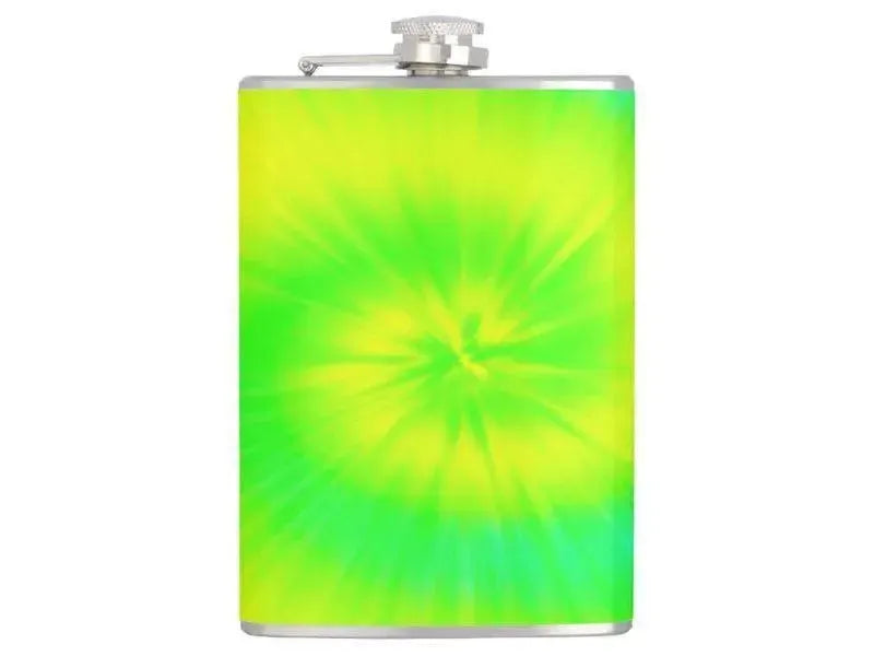 Hip Flasks-TIE DYE Hip Flasks-Yellows & Greens & Turquoise-from COLORADDICTED.COM-