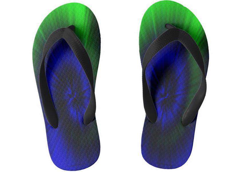 Kids Flip Flops-TIE DYE Kids Flip Flops-Blues &amp; Greens-from COLORADDICTED.COM-