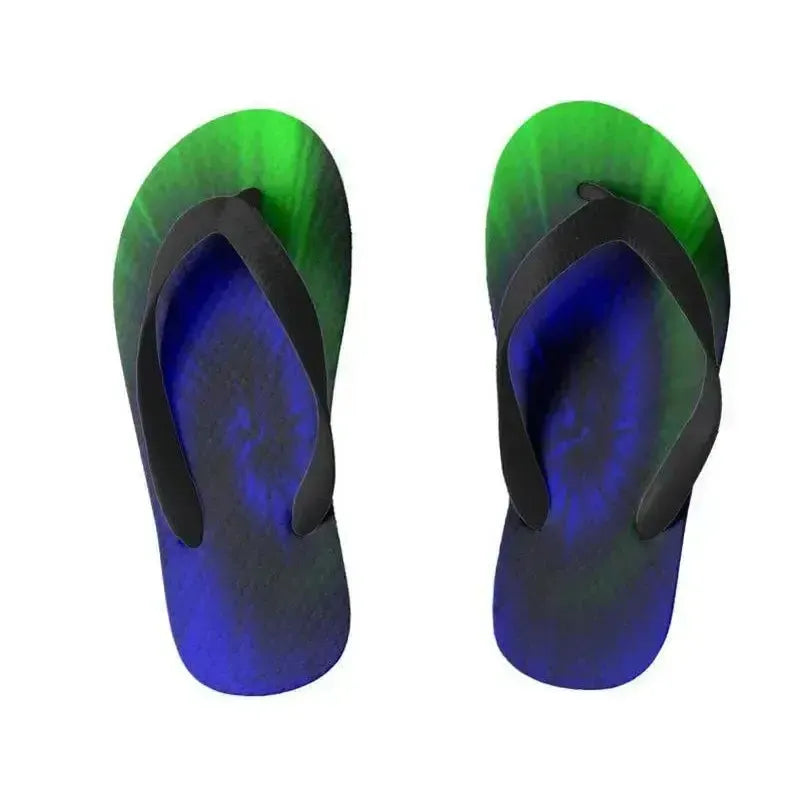 Kids Flip Flops-TIE DYE Kids Flip Flops-Blues & Greens-from COLORADDICTED.COM-
