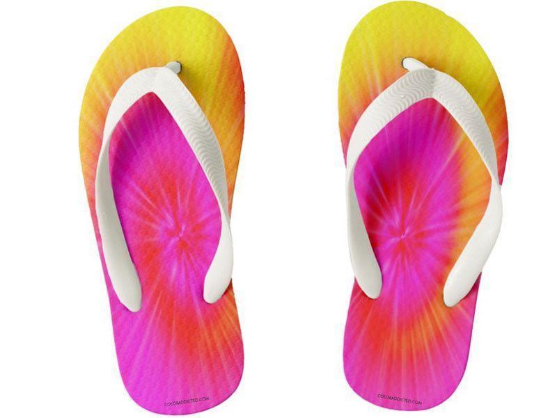 Kids Flip Flops-TIE DYE Kids Flip Flops-Fuchsias &amp; Magentas &amp; Reds &amp; Oranges &amp; Yellows-from COLORADDICTED.COM-