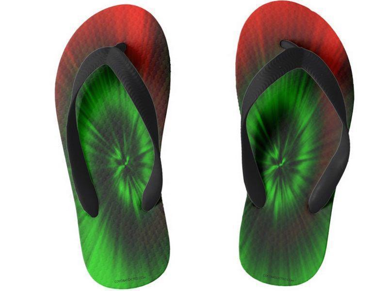 Kids Flip Flops-TIE DYE Kids Flip Flops-Greens &amp; Reds-from COLORADDICTED.COM-