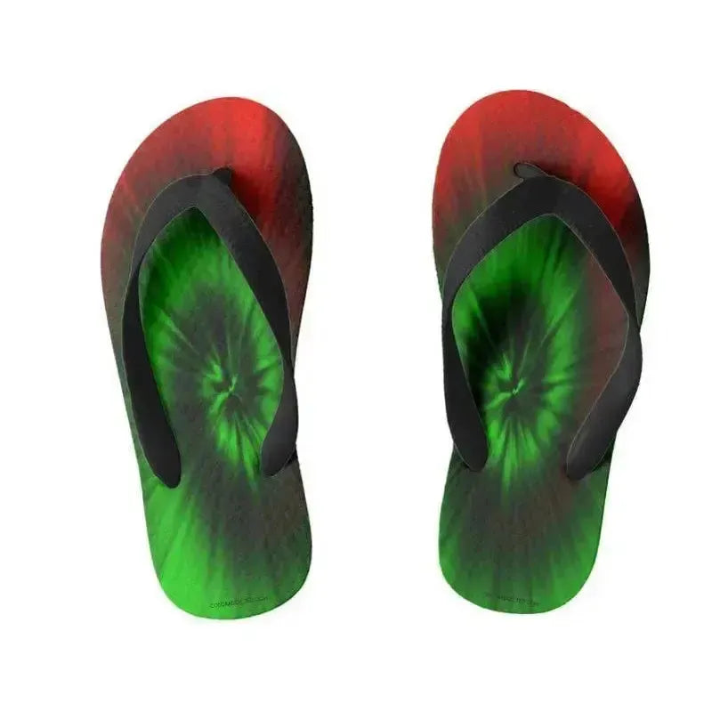 Kids Flip Flops-TIE DYE Kids Flip Flops-Greens & Reds-from COLORADDICTED.COM-