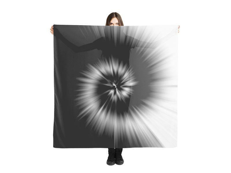 Large Square Scarves & Shawls-TIE DYE Large Square Scarves & Shawls-Black & White-from COLORADDICTED.COM-
