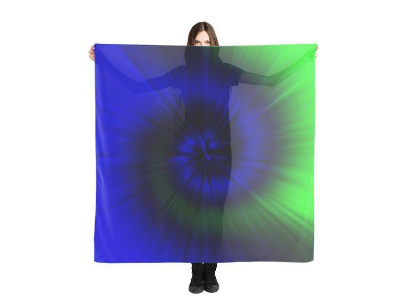 Large Square Scarves &amp; Shawls-TIE DYE Large Square Scarves &amp; Shawls-Blues &amp; Greens-from COLORADDICTED.COM-