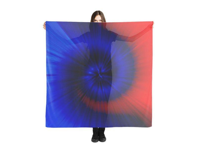 Large Square Scarves &amp; Shawls-TIE DYE Large Square Scarves &amp; Shawls-Blues &amp; Reds-from COLORADDICTED.COM-