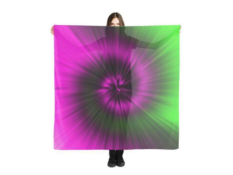 Large Square Scarves &amp; Shawls-TIE DYE Large Square Scarves &amp; Shawls-Magentas &amp; Greens-from COLORADDICTED.COM-