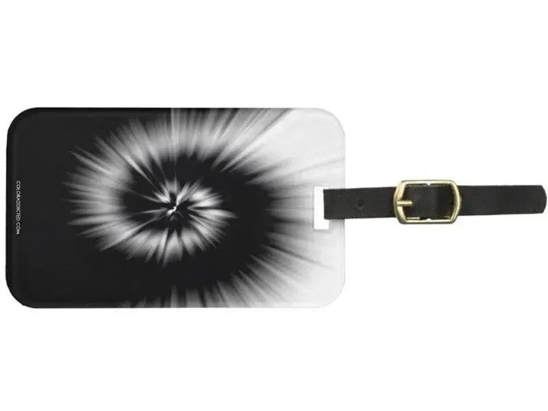 Luggage Tags-TIE DYE Luggage Tags-Black & White-from COLORADDICTED.COM-