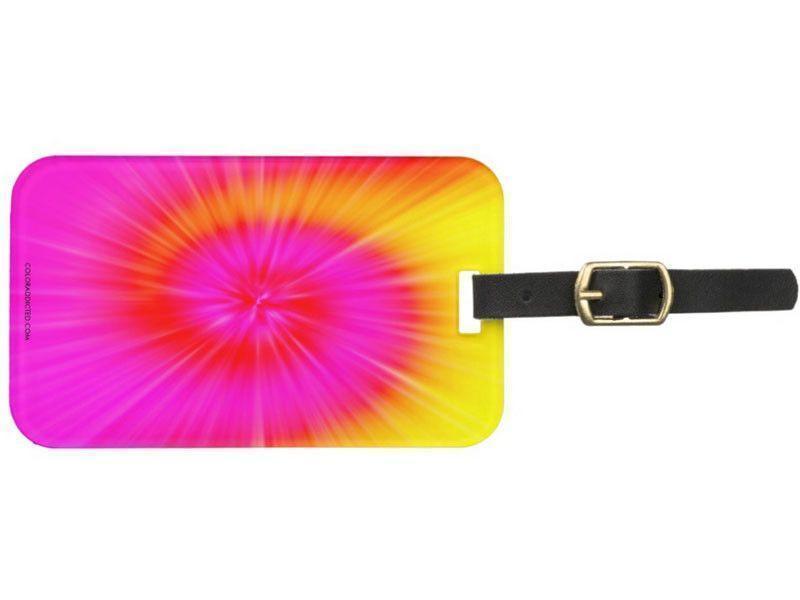 Luggage Tags-TIE DYE Luggage Tags-Fuchsias, Magentas, Reds, Oranges &amp; Yellows-from COLORADDICTED.COM-
