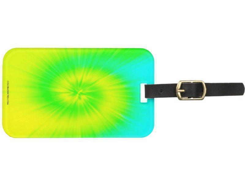 Luggage Tags-TIE DYE Luggage Tags-Yellows, Greens &amp; Turquoise-from COLORADDICTED.COM-