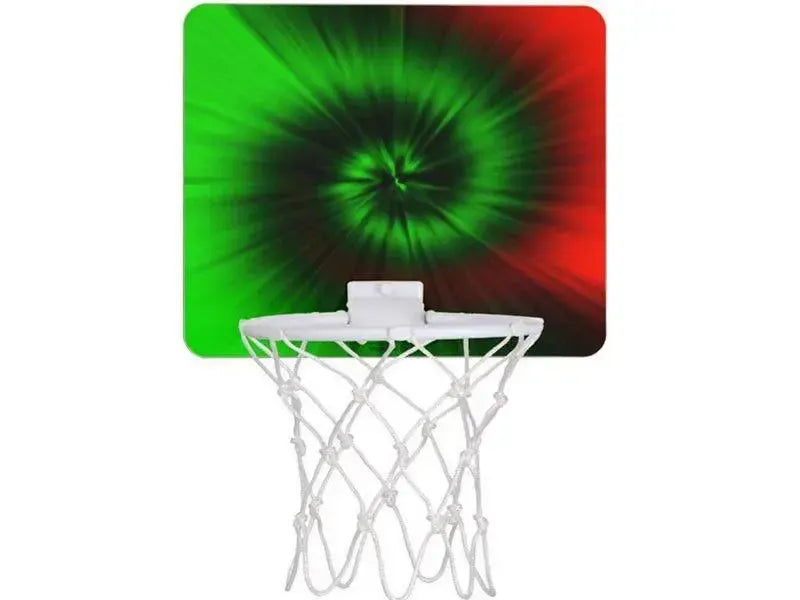 Mini Basketball Hoops-TIE DYE Mini Basketball Hoops-Greens & Reds-from COLORADDICTED.COM-
