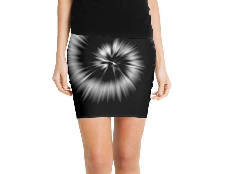 Mini Pencil Skirts-TIE DYE Mini Pencil Skirts-Black &amp; White-from COLORADDICTED.COM-