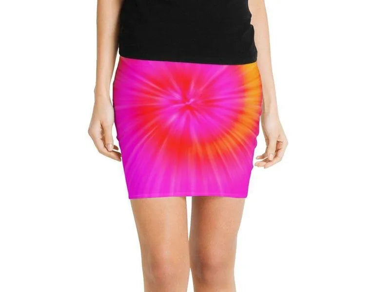 Mini Pencil Skirts-TIE DYE Mini Pencil Skirts-Fuchsias & Magentas & Reds & Oranges & Yellows-from COLORADDICTED.COM-