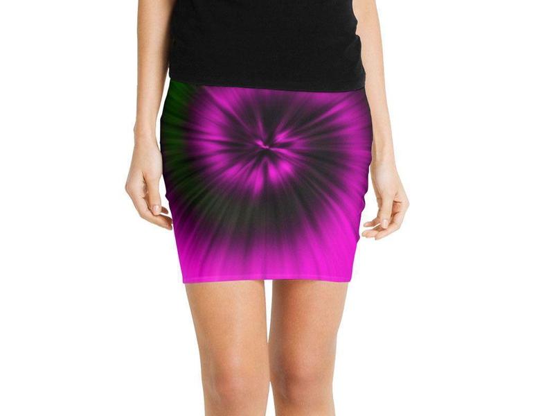 Mini Pencil Skirts-TIE DYE Mini Pencil Skirts-Magentas &amp; Greens-from COLORADDICTED.COM-