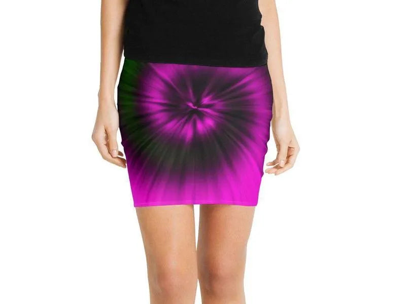 Mini Pencil Skirts-TIE DYE Mini Pencil Skirts-Magentas & Greens-from COLORADDICTED.COM-