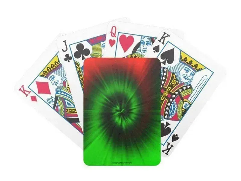 Playing Cards-TIE DYE Premium Bicycle® Playing Cards-Greens & Reds-from COLORADDICTED.COM-