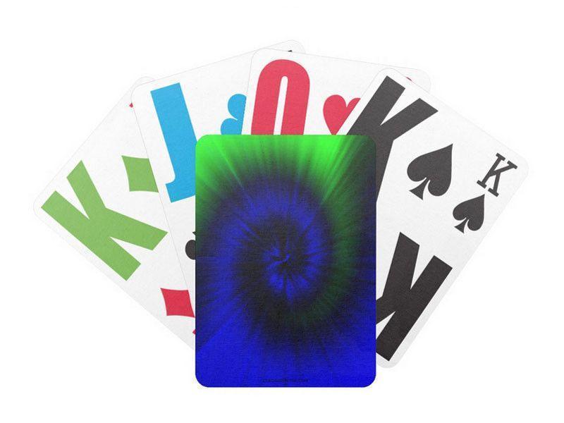Playing Cards-TIE DYE Premium Bicycle® E-Z See® LoVision® Playing Cards for visually impaired players-Blues &amp; Greens-from COLORADDICTED.COM-