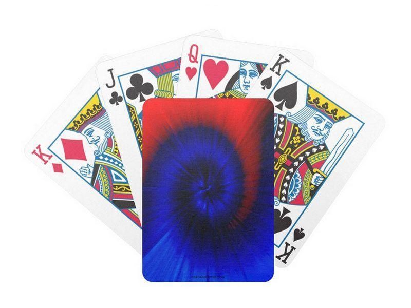Playing Cards-TIE DYE Premium Bicycle® Playing Cards-Blues &amp; Reds-from COLORADDICTED.COM-