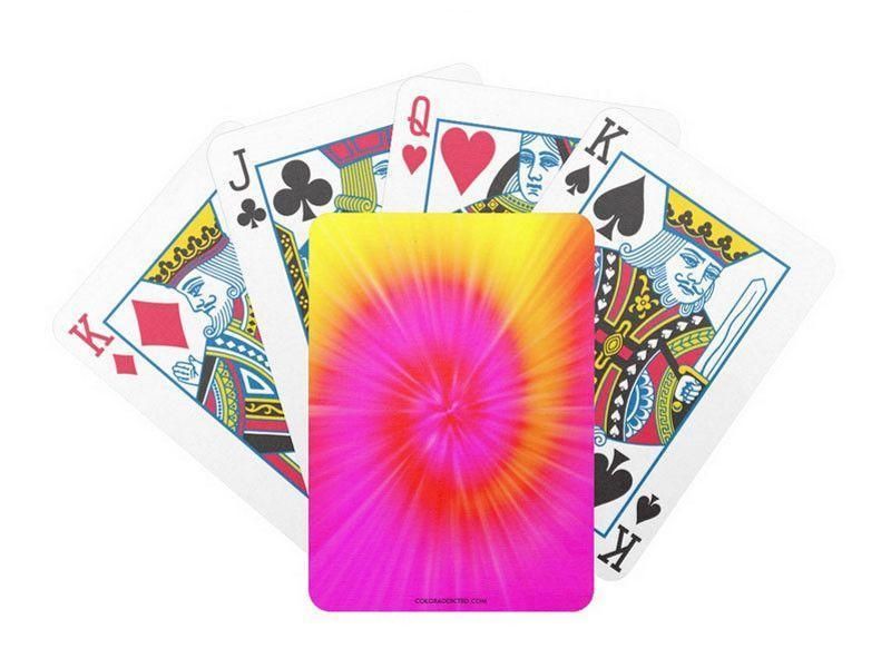 Playing Cards-TIE DYE Premium Bicycle® Playing Cards-Fuchsias &amp; Magentas &amp; Reds &amp; Oranges &amp; Yellows-from COLORADDICTED.COM-