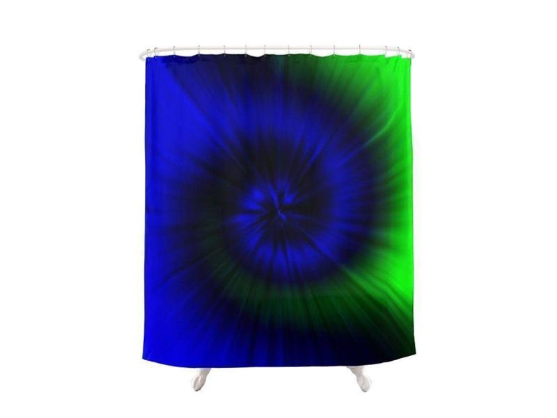 Shower Curtains-TIE DYE Shower Curtains-Blues &amp; Greens-from COLORADDICTED.COM-