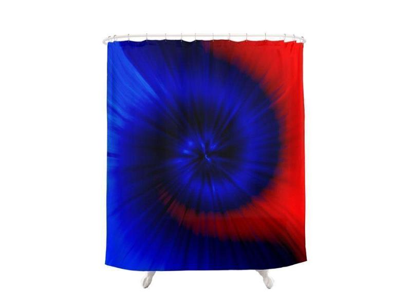 Shower Curtains-TIE DYE Shower Curtains-Blues &amp; Reds-from COLORADDICTED.COM-