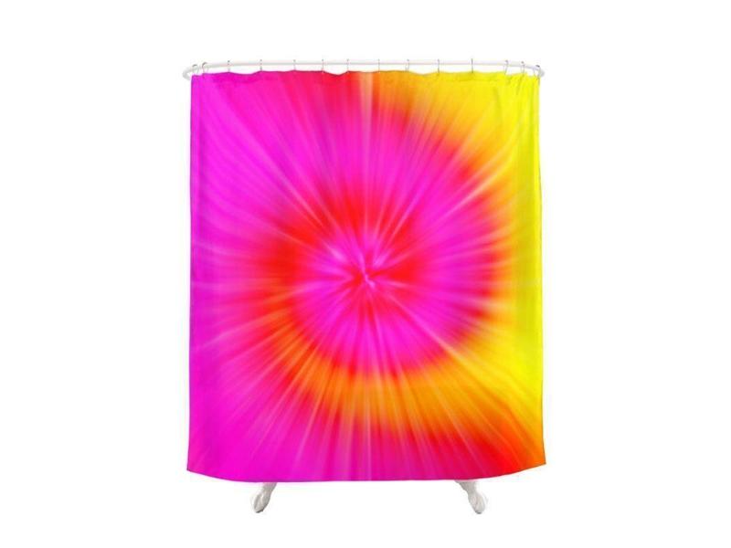 Shower Curtains-TIE DYE Shower Curtains-Fuchsias, Magentas, Reds, Oranges &amp; Yellows-from COLORADDICTED.COM-