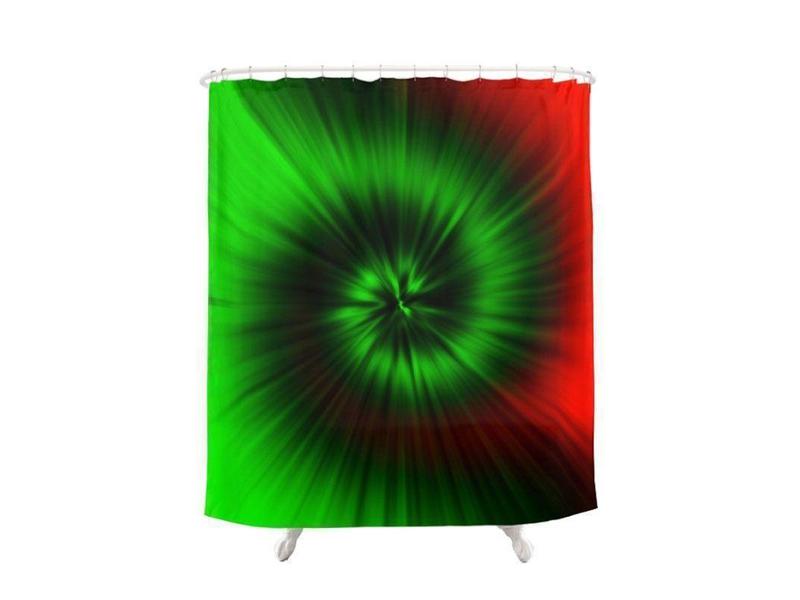 Shower Curtains-TIE DYE Shower Curtains-Greens &amp; Reds-from COLORADDICTED.COM-