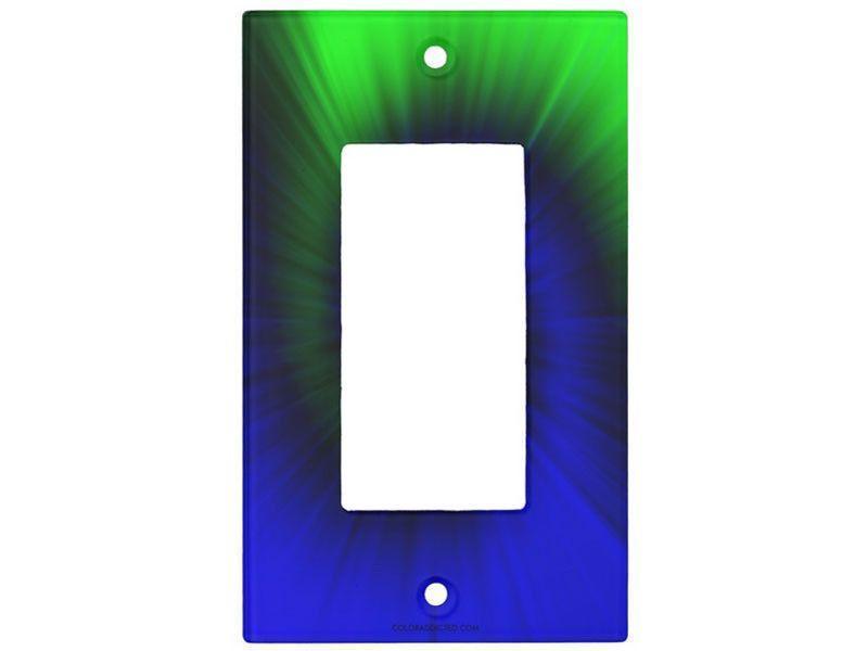 Light Switch Covers-TIE DYE Single, Double &amp; Triple-Rocker Light Switch Covers-Blues &amp; Greens-from COLORADDICTED.COM-