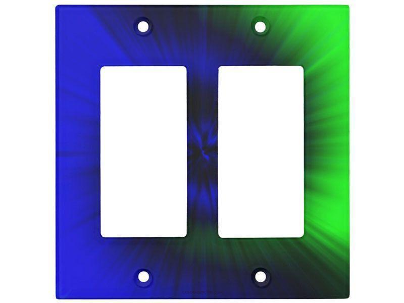 Light Switch Covers-TIE DYE Single, Double &amp; Triple-Rocker Light Switch Covers-Blues &amp; Greens-from COLORADDICTED.COM-