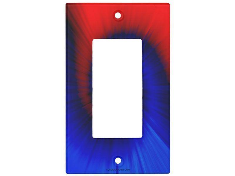 Light Switch Covers-TIE DYE Single, Double &amp; Triple-Rocker Light Switch Covers-Blues &amp; Reds-from COLORADDICTED.COM-