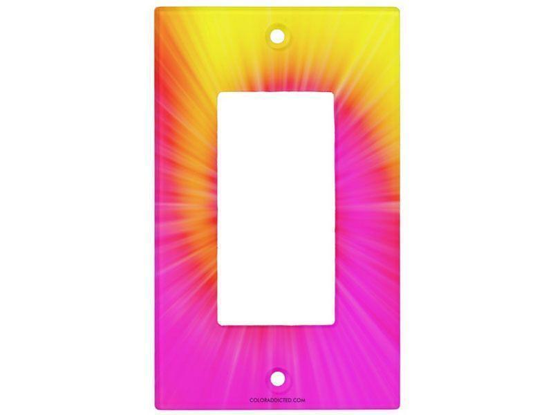 Light Switch Covers-TIE DYE Single, Double &amp; Triple-Rocker Light Switch Covers-Fuchsias &amp; Magentas &amp; Reds &amp; Oranges &amp; Yellows-from COLORADDICTED.COM-