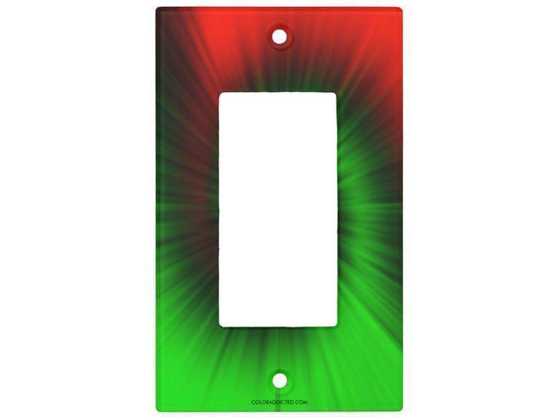 Light Switch Covers-TIE DYE Single, Double &amp; Triple-Rocker Light Switch Covers-Greens &amp; Reds-from COLORADDICTED.COM-