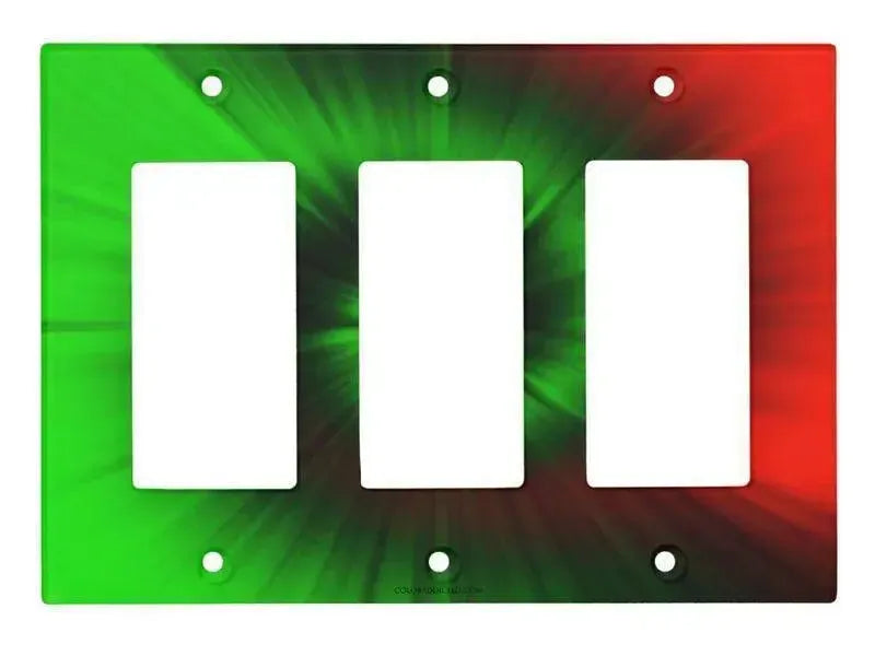 Rocker Light Switch Covers-TIE DYE Single, Double & Triple-Rocker Light Switch Covers-Greens & Reds-from COLORADDICTED.COM-
